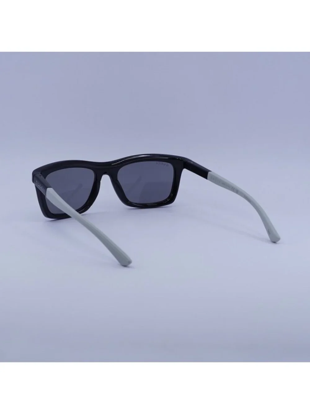 Gucci GG1735S 002 Sunglasses Black/White Rectangle Frame, Blue Mirror Lenses